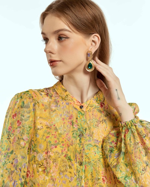 SIXDO Voile Flared Dress for Women
